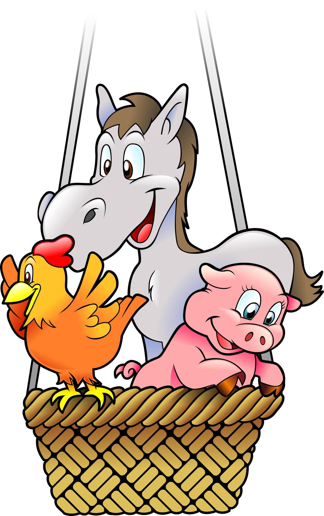  Farm's animals in a balloon png transparent