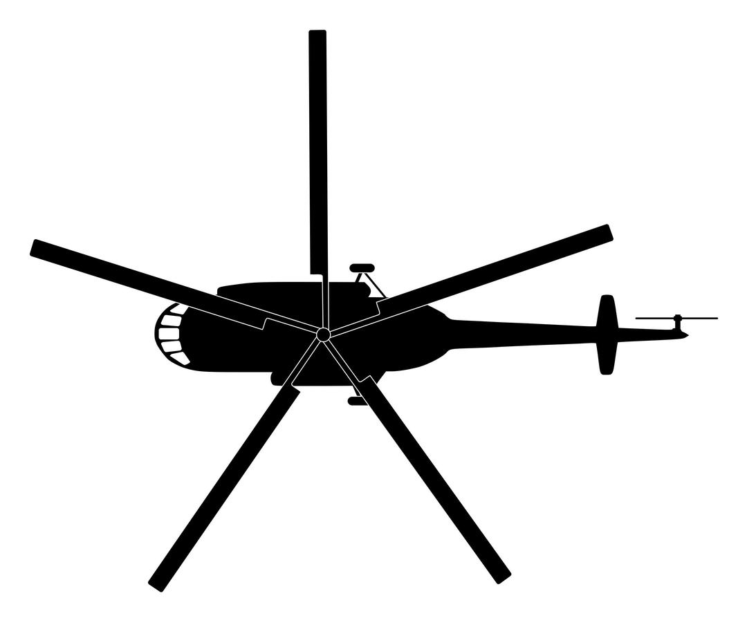  Mil Mi-17 ("Hip") helicopter - top view / silhouette png transparent