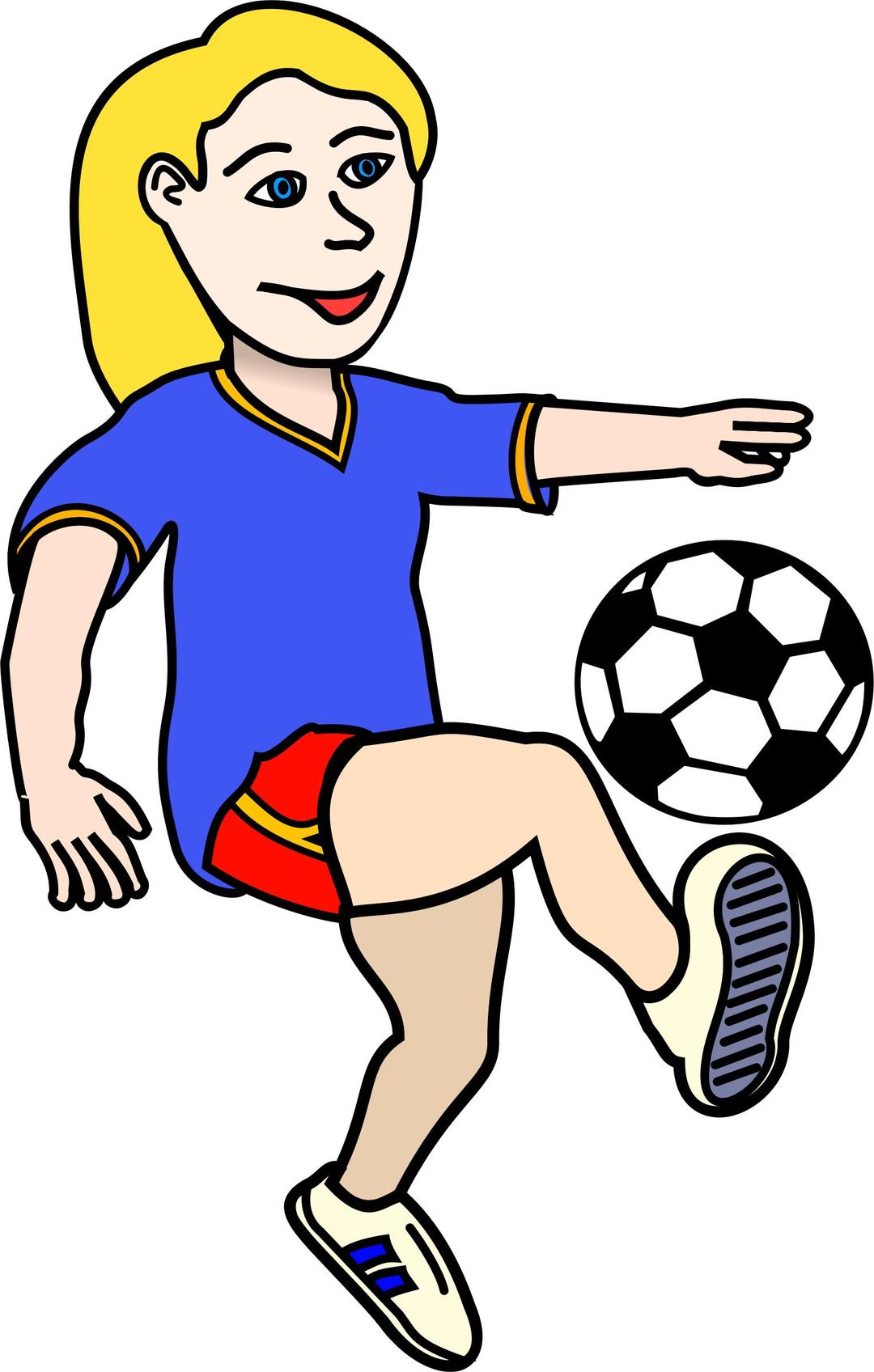  Soccer playing girl coloured  png transparent