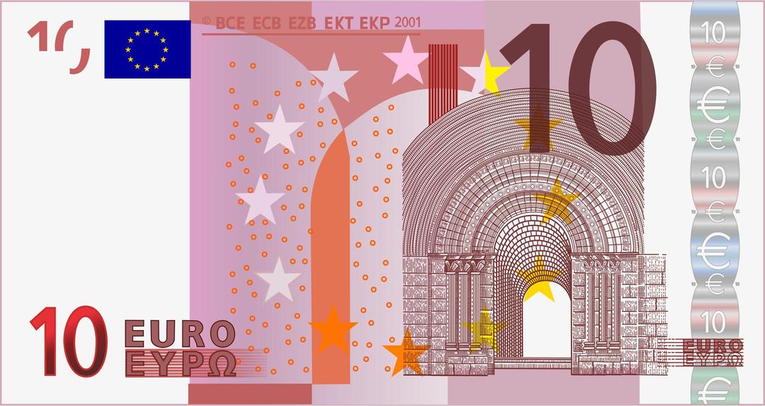 10 Euro Note png transparent