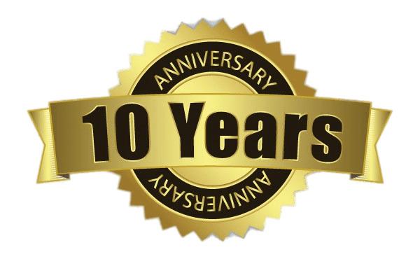 10 Years Anniversary Badge png transparent