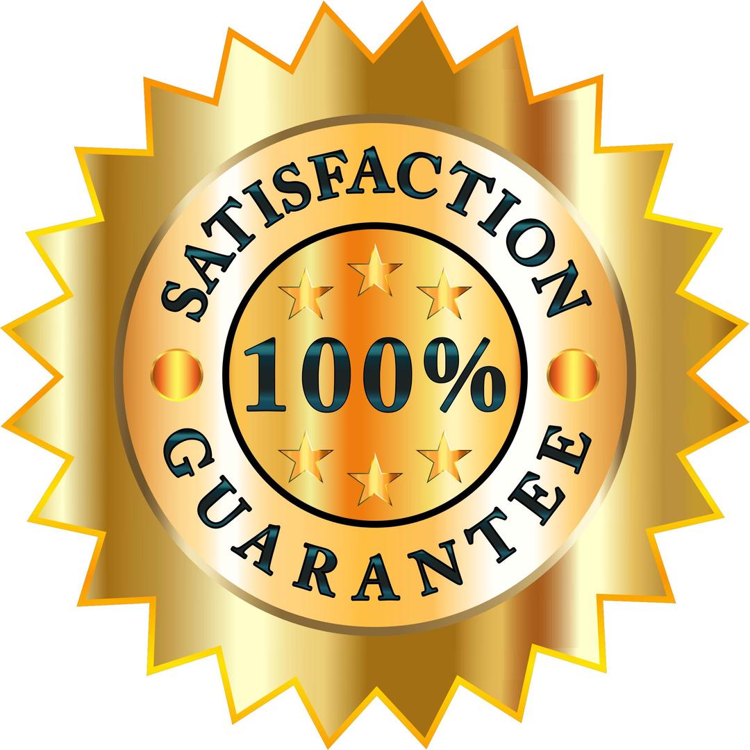 100% Satisfaction Guarantee Badge png transparent