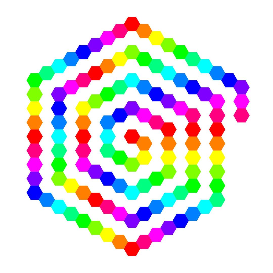 120 hexagon spiral png transparent