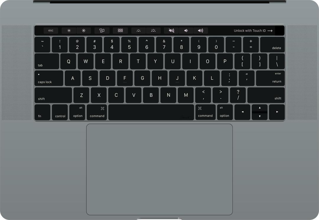 15" MacBook Pro keyboard with Touch Bar png transparent