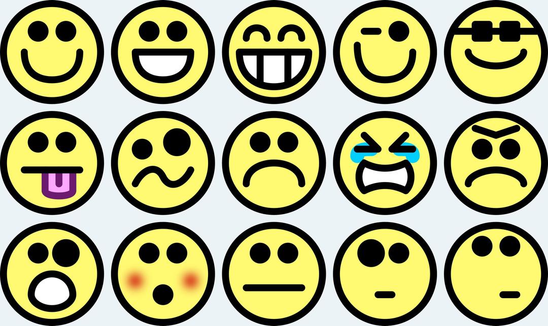 15 small smilies png transparent