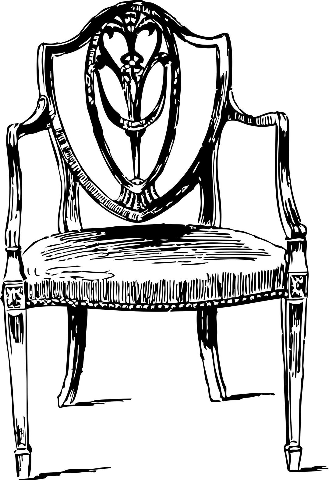 18th Century chair png transparent