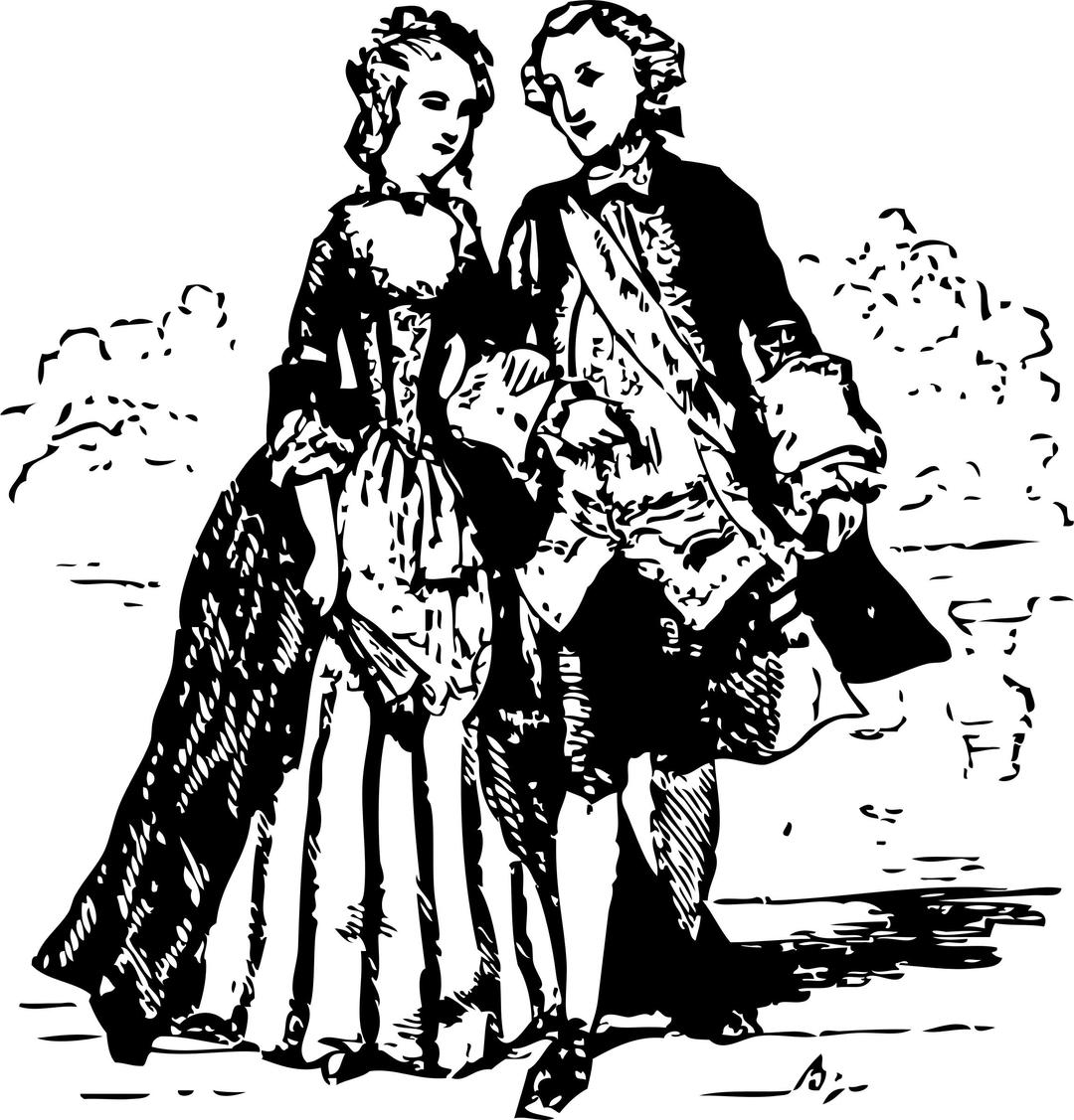 18th Century couple png transparent
