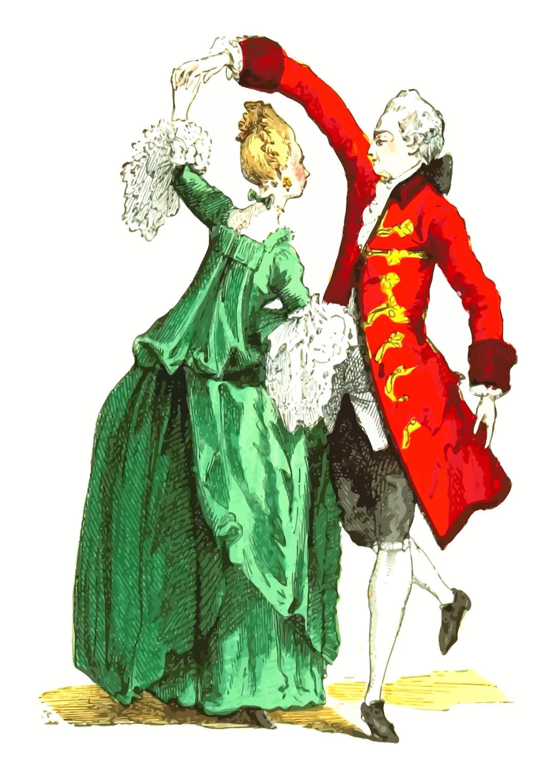 18th century French ballroom costumes png transparent