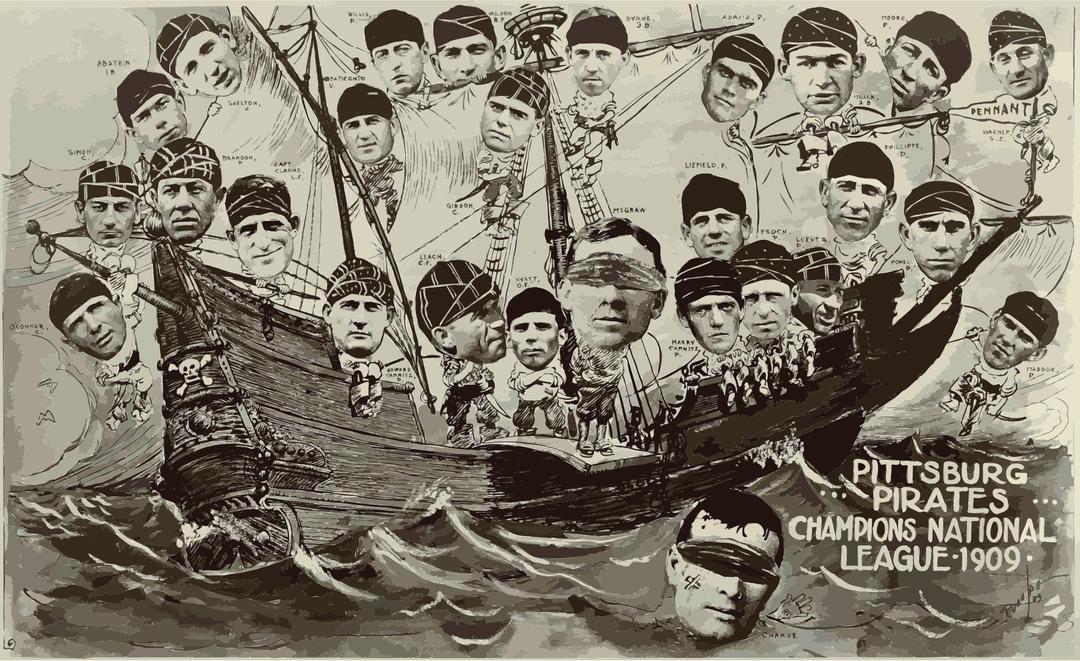 1909 Pittsburgh Pirates on a boat FINAL png transparent