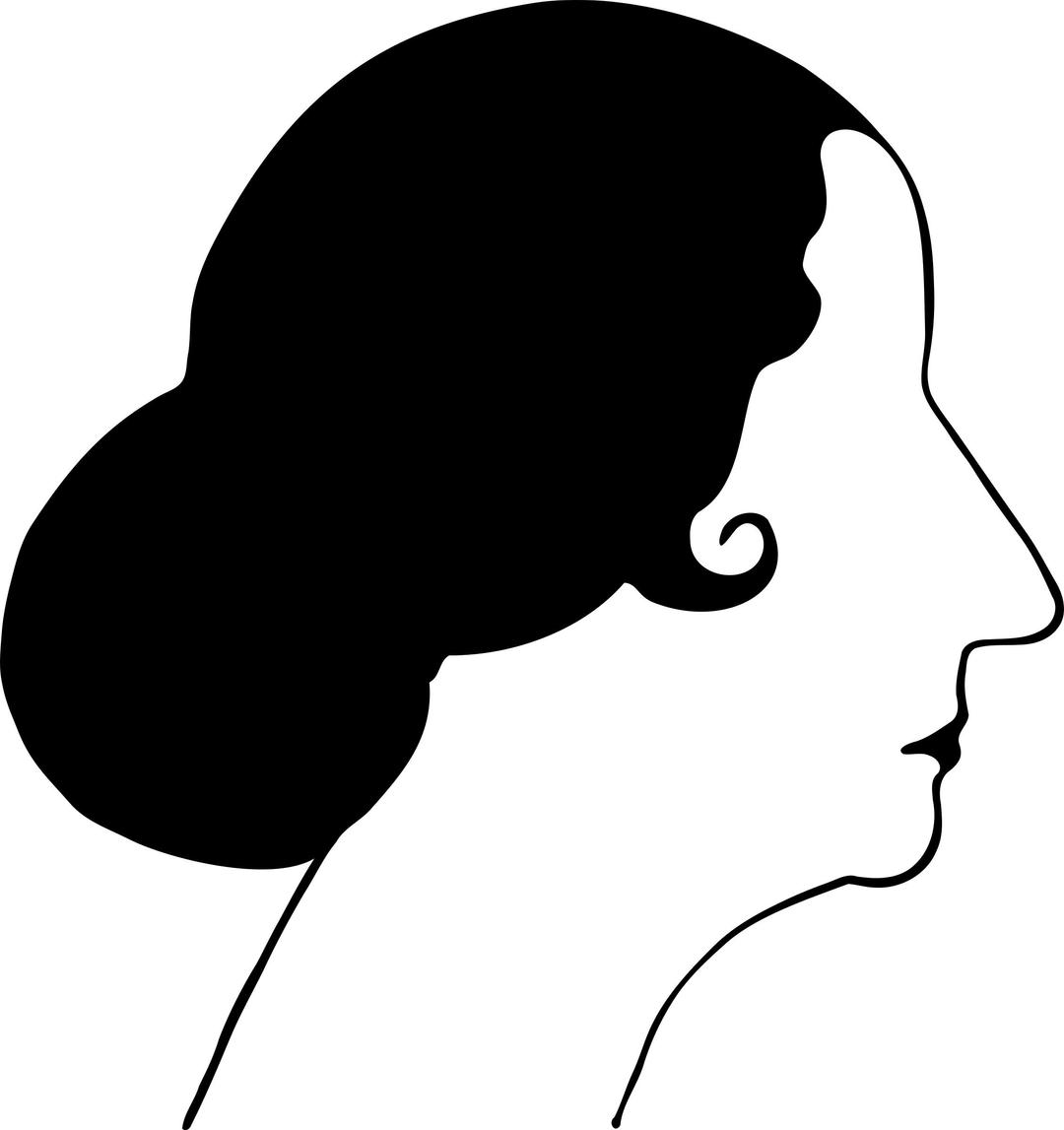 1920s Woman Profile Flapper png transparent