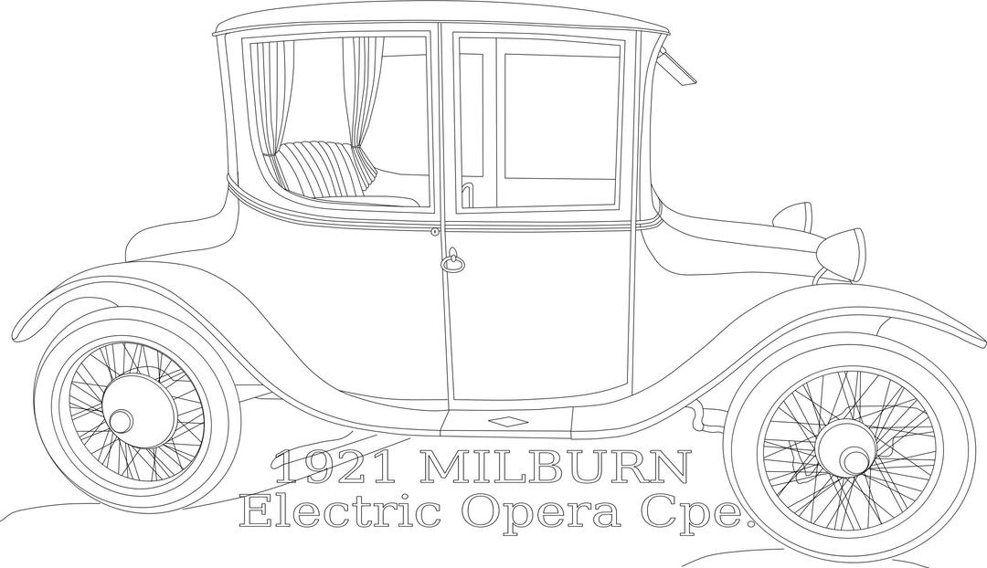 1921 Milburn Electric Car png transparent