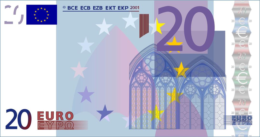 20 Euro Note png transparent