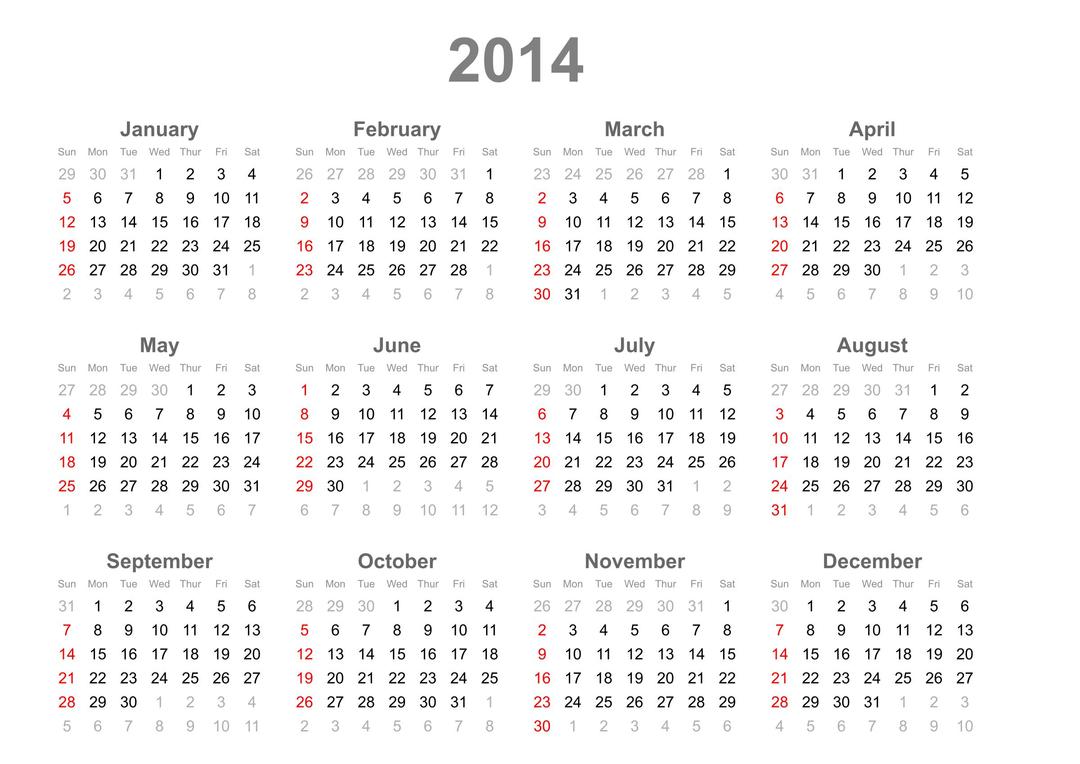 2014 calendar png transparent
