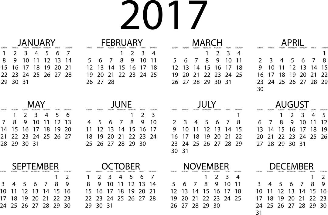 2017 calendar png transparent