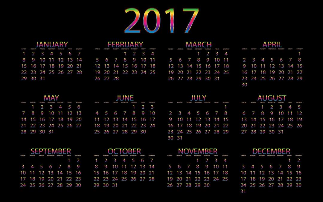 2017 Calendar Chromatic png transparent