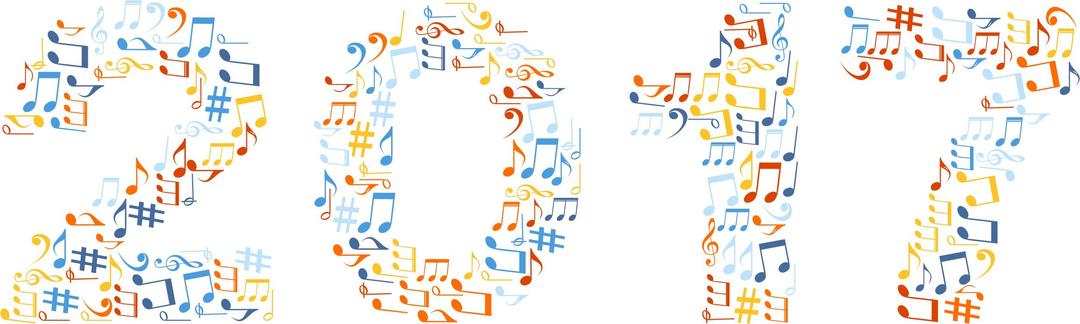 2017 Musical Notes Typography No Background png transparent