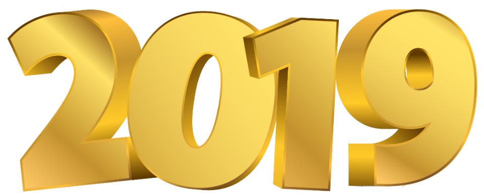 2019 Golden Digits Happy New Year png transparent