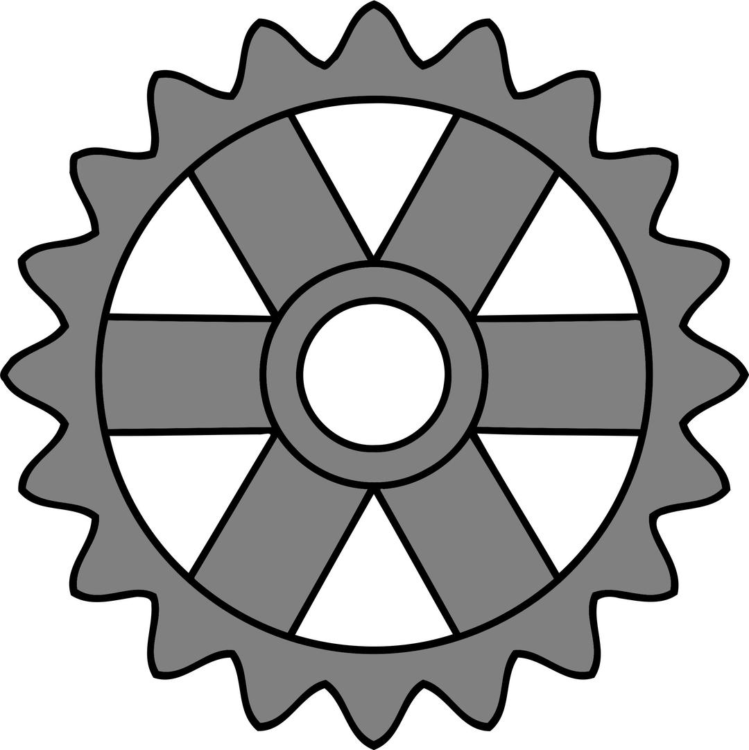 20-tooth gear with rectangular spokes png transparent