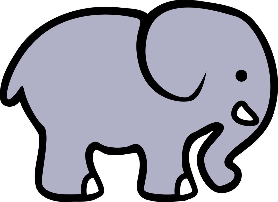 2D cartoon elephant png transparent