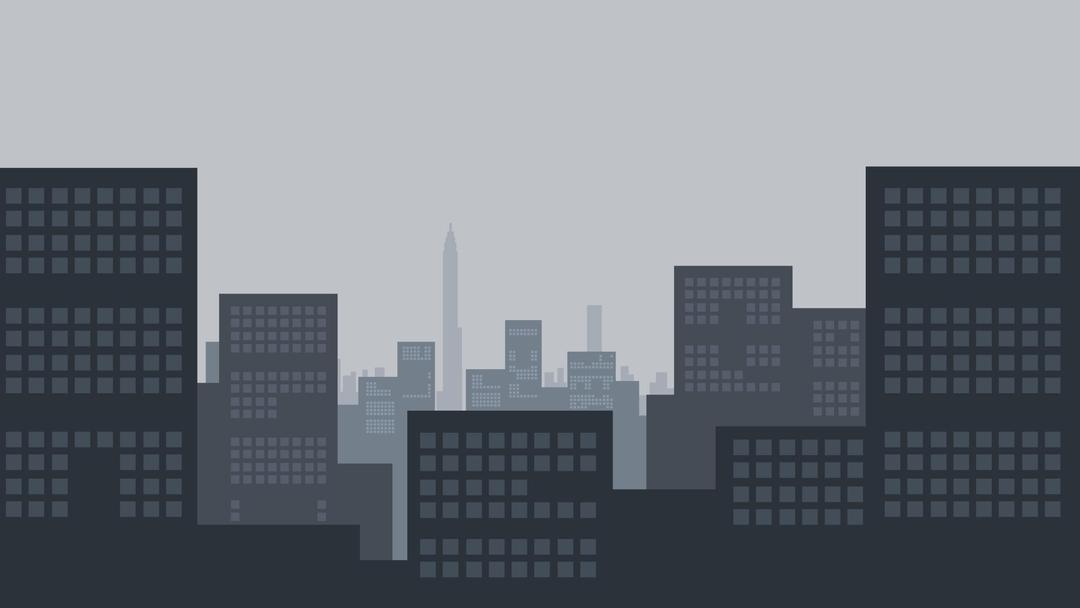 2D Cityscape in Overcast png transparent