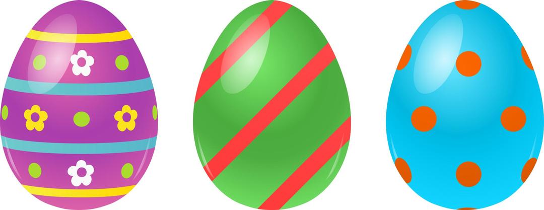 3 Easter Eggs png transparent