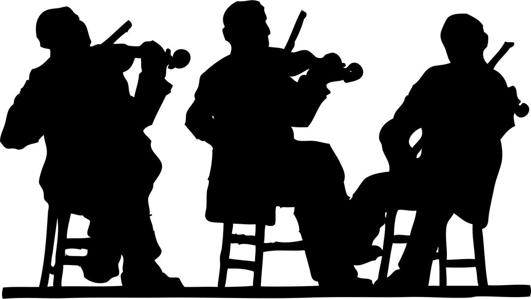 3 fiddlers in silhouette png transparent