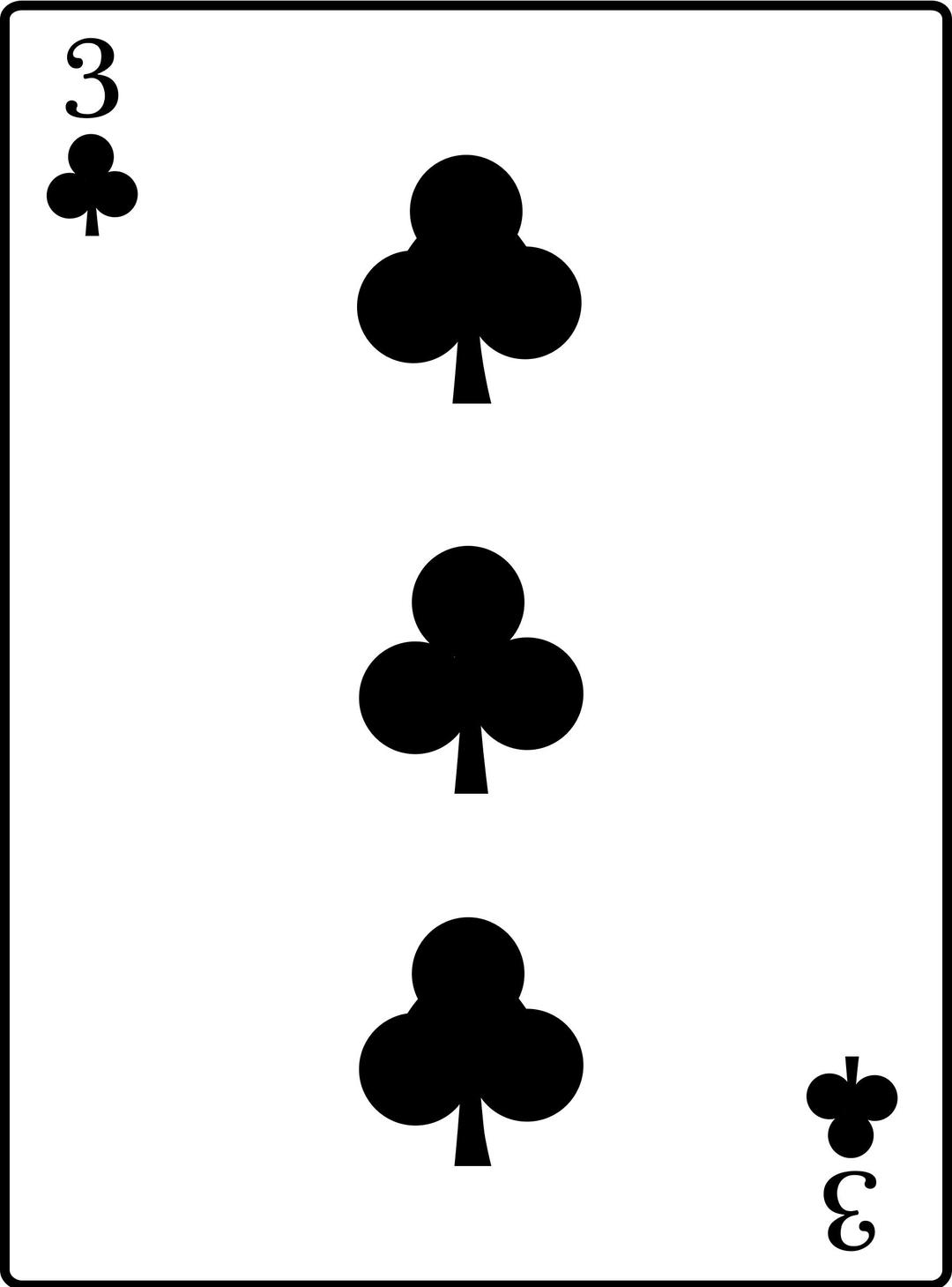3 of Clubs png transparent