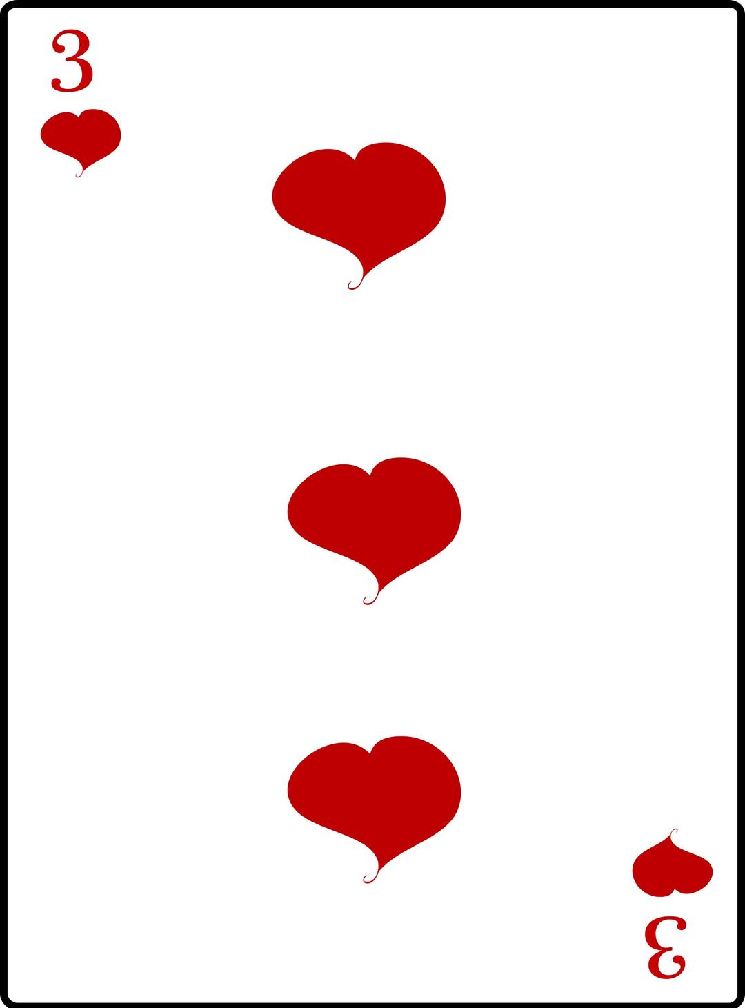 3 of Hearts png transparent