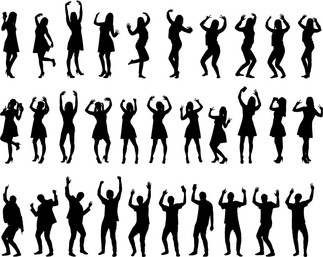 30 People Silhouettes 2 png transparent