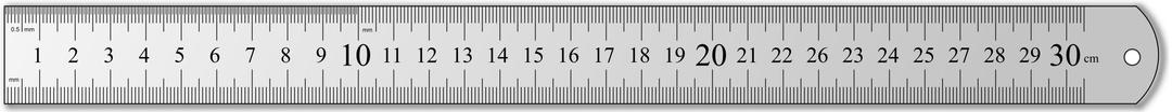 30cm Metal Ruler png transparent