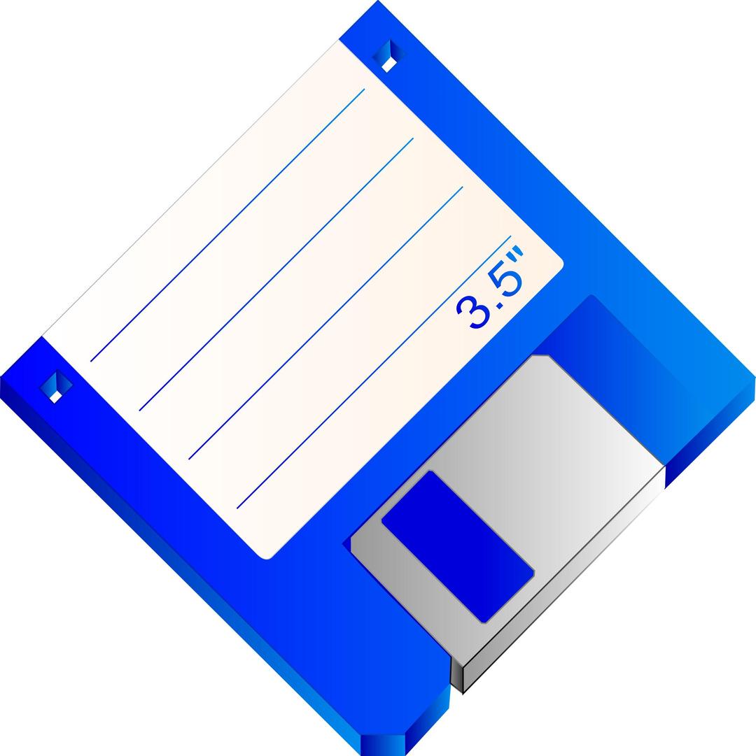 3.5 Floppy Disk Blue Labelled png transparent