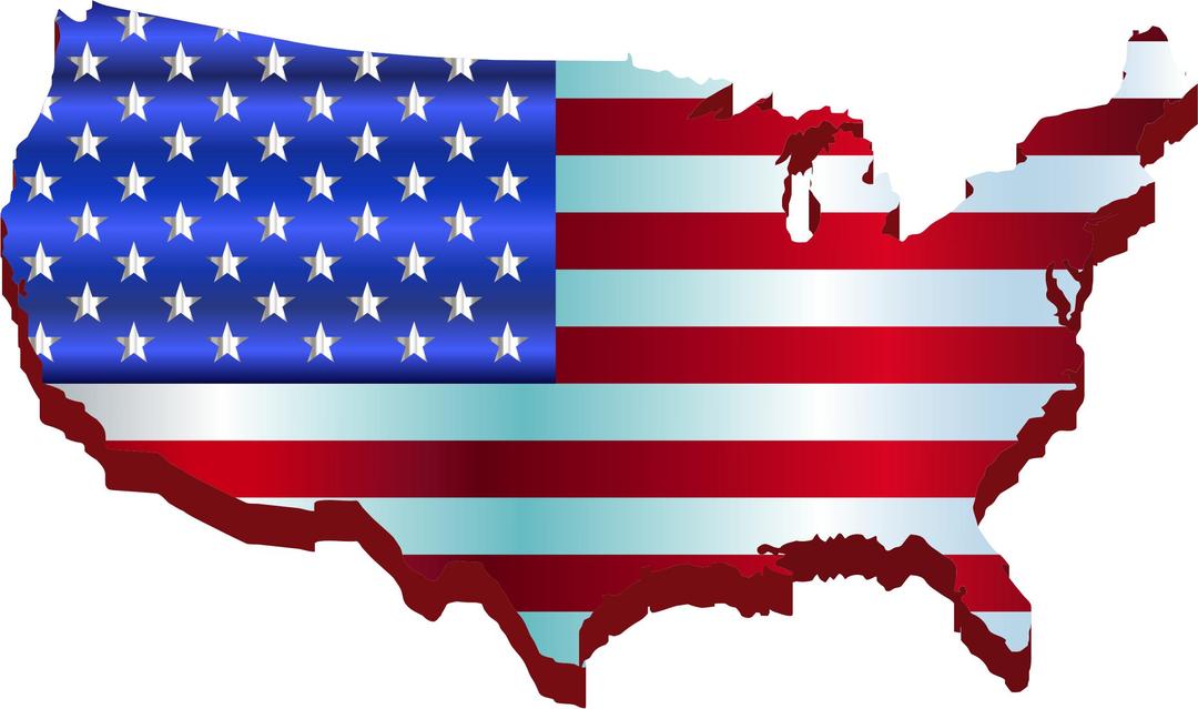 3D America Map Flag Enhanced png transparent