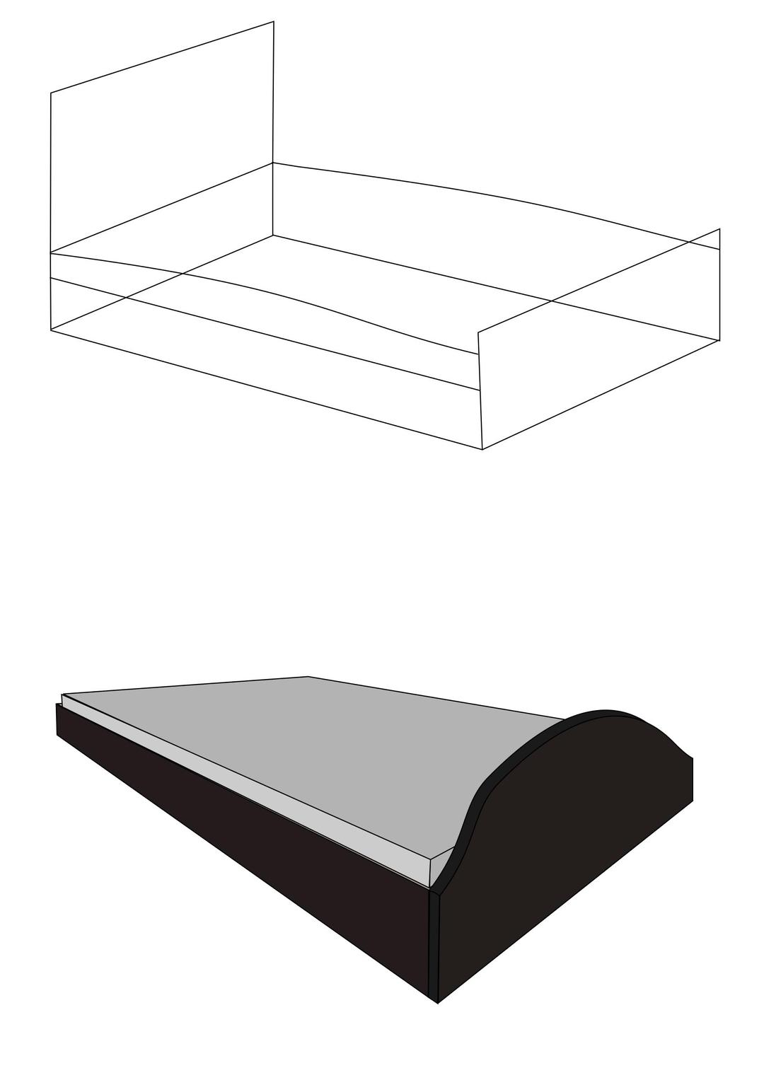 3D Bed, No background png transparent