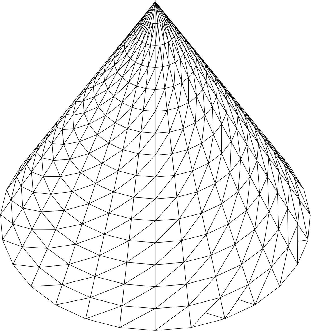3D Cone Wireframe png transparent