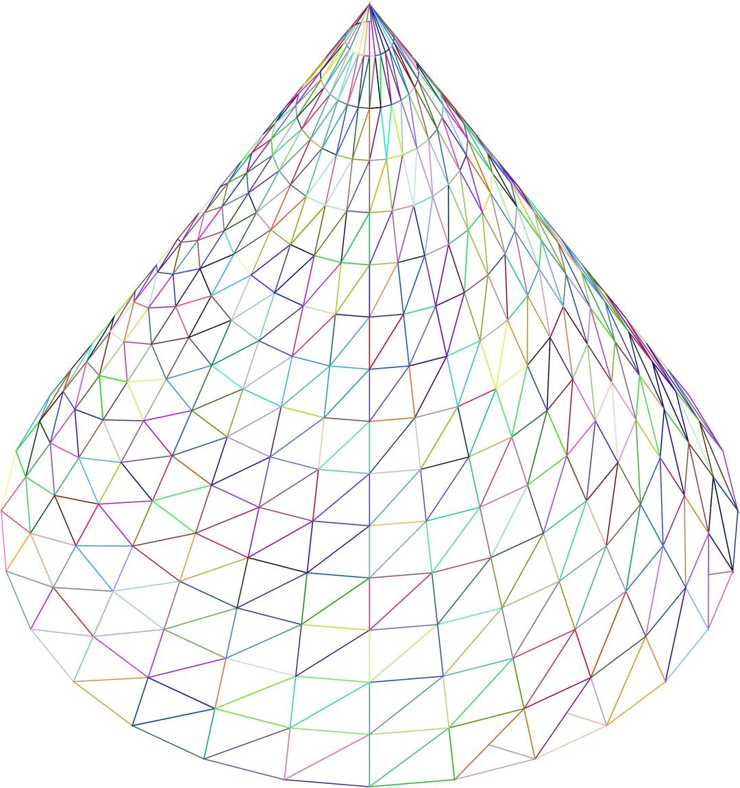 3D Cone Wireframe Prismatic png transparent