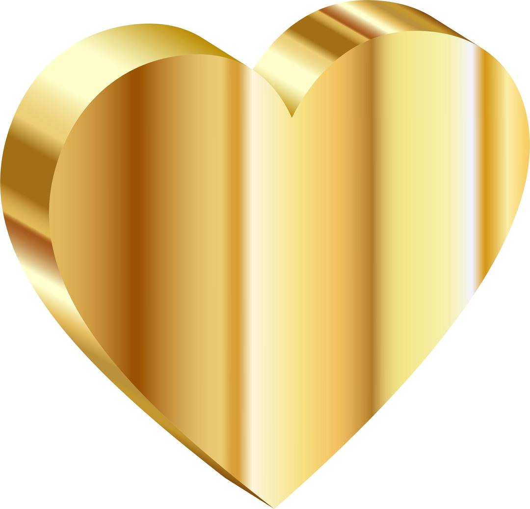 3D Heart Of Gold png transparent