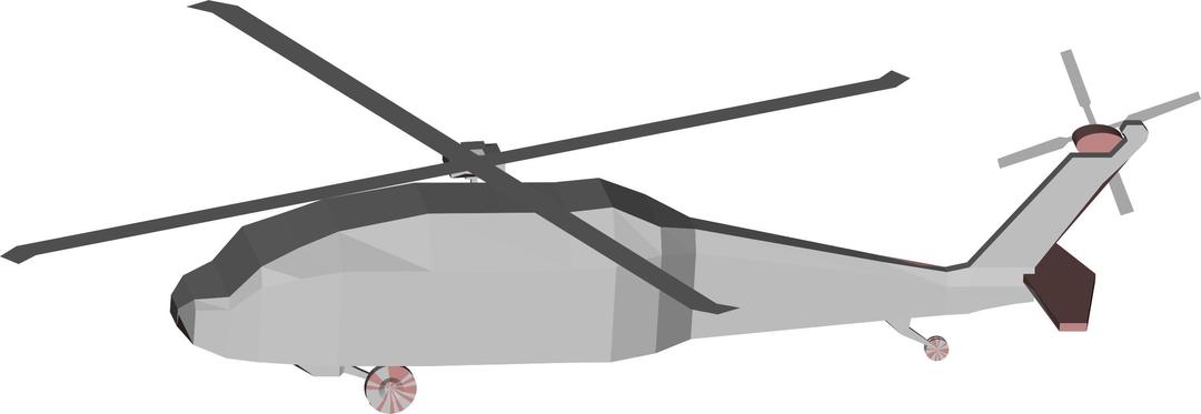 3D Low Poly Blackhawk Helicopter png transparent