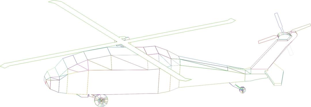 3D Low Poly Blackhawk Helicopter Wireframe Prismatic png transparent