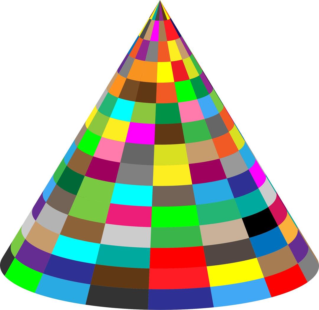 3D Multicolored Cone png transparent