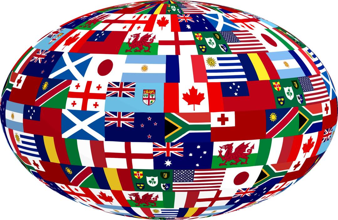 3D rugby nations ball png transparent