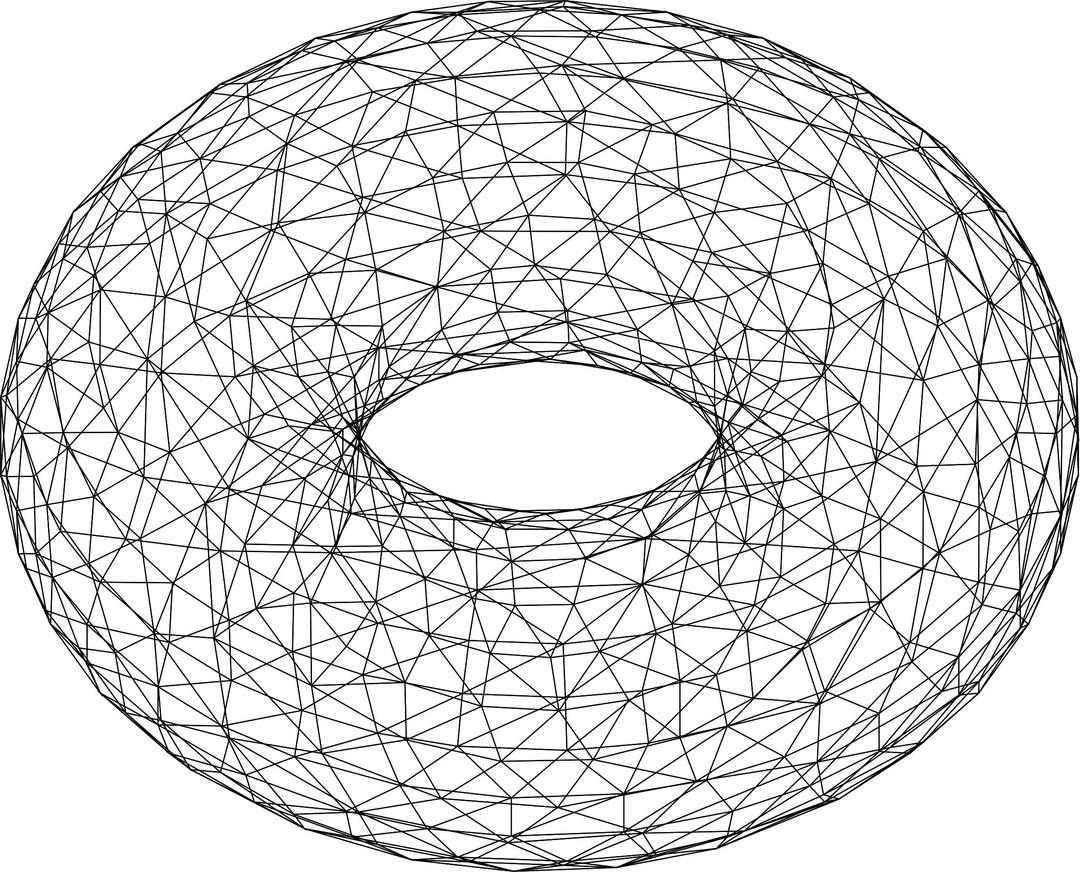 3D Torus Rotated Wireframe png transparent