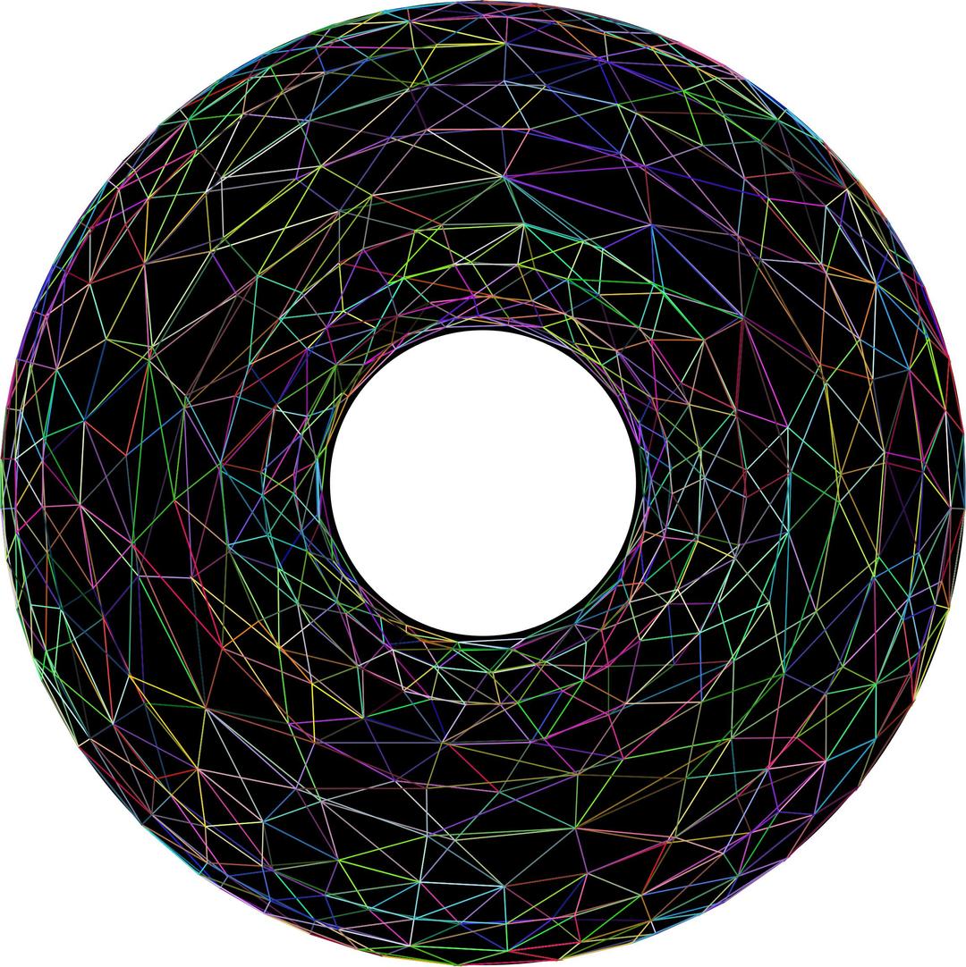 3D Torus Wireframe Prismatic With Background png transparent