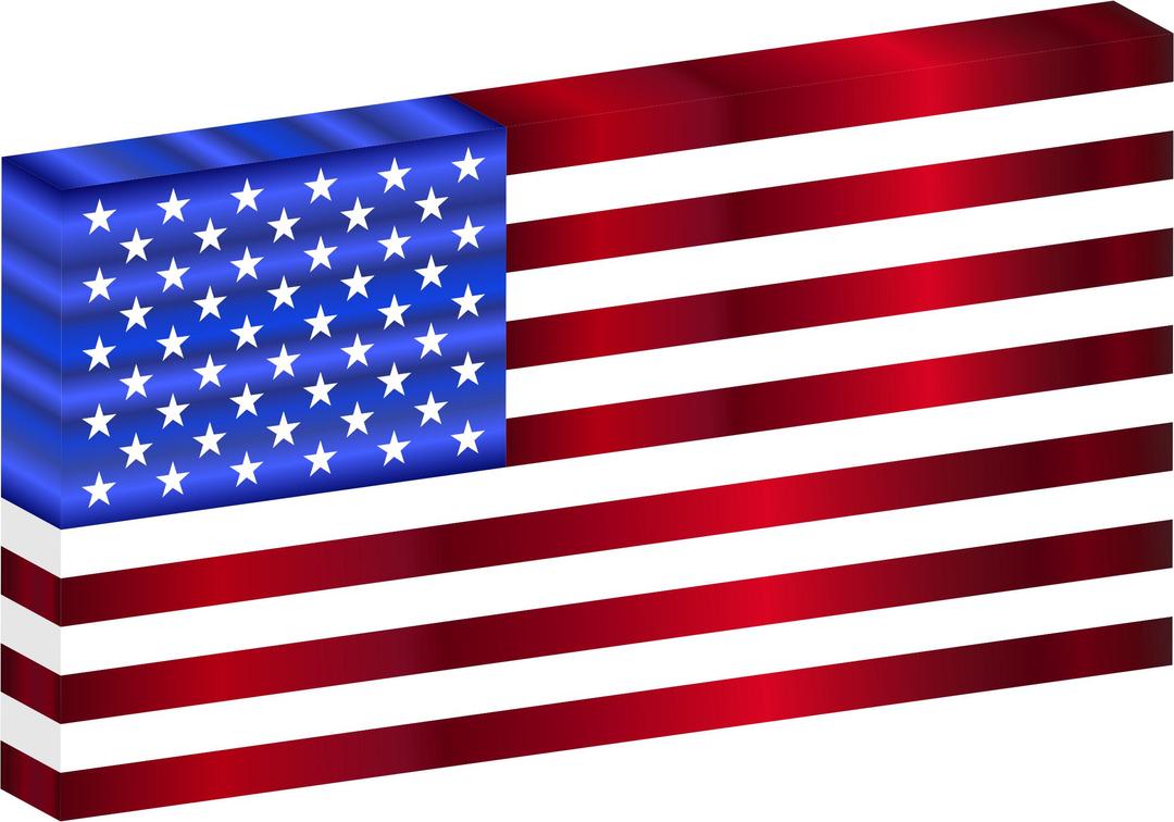 3D USA Flag png transparent