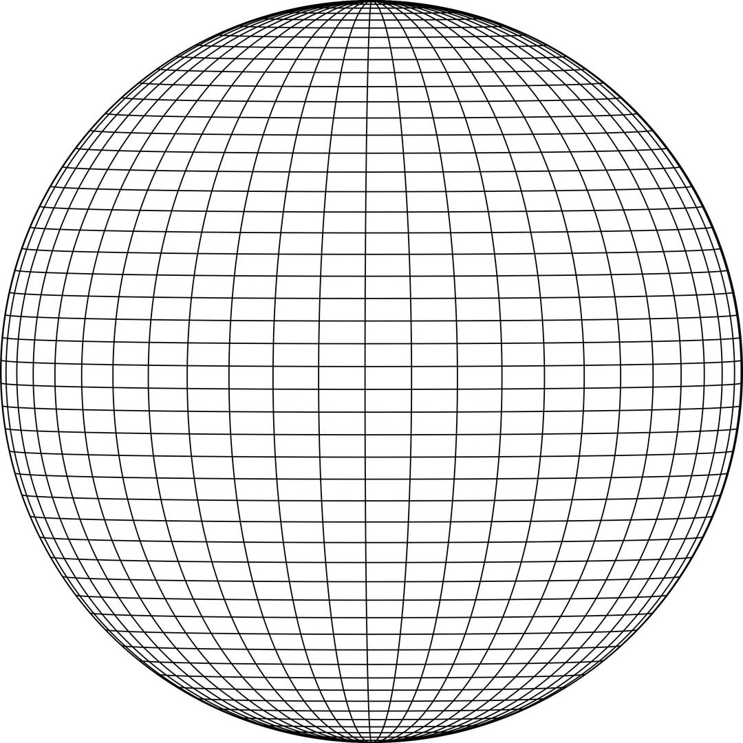 3D Wireframe Sphere png transparent