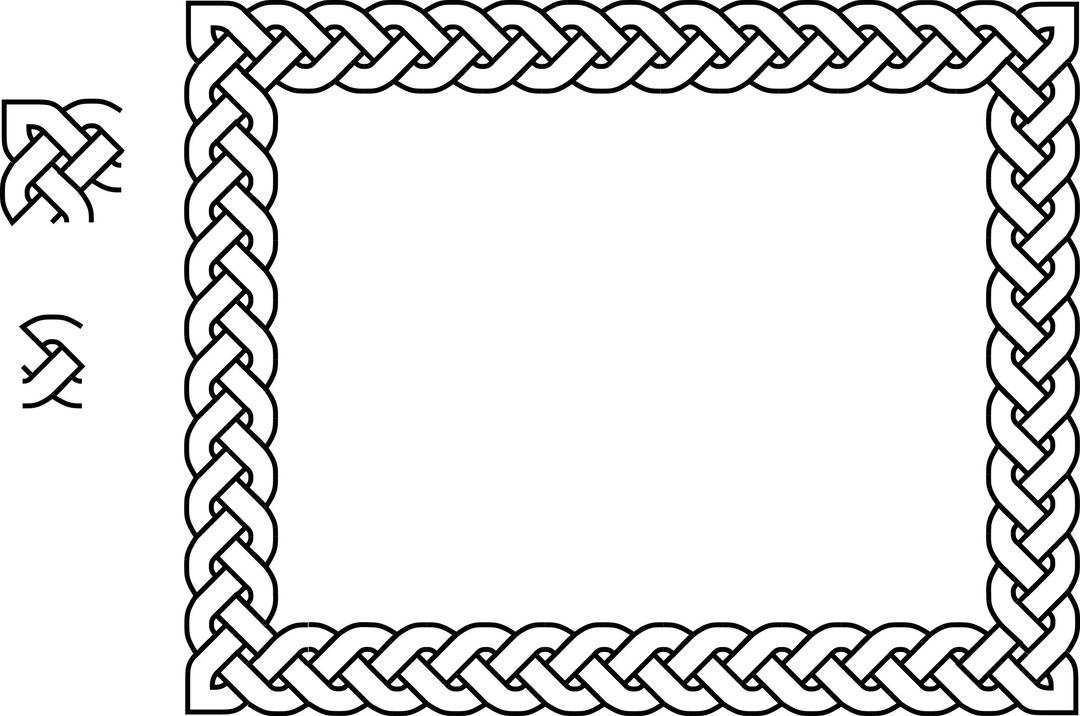 3-plait border rectangle png transparent