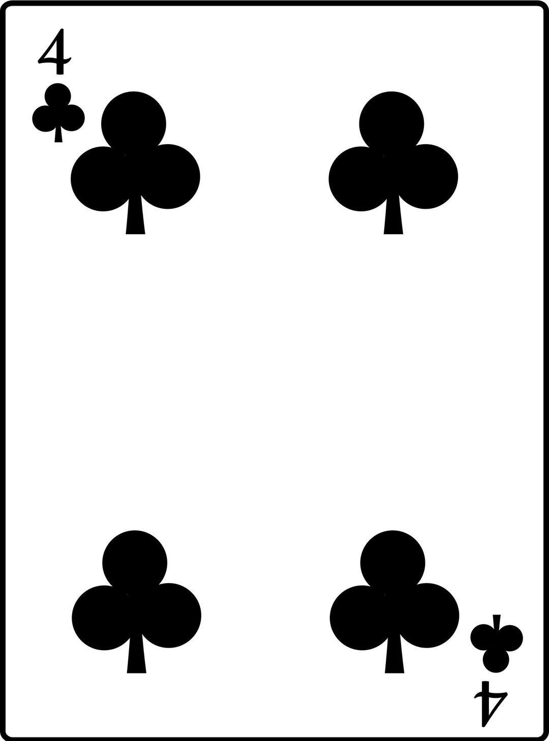 4 of Clubs png transparent