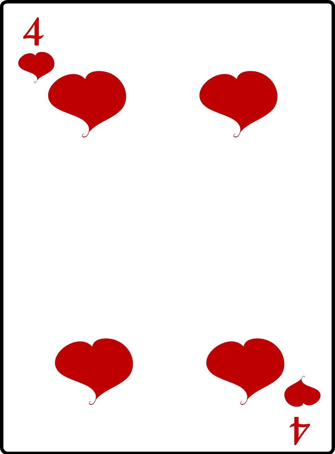 4 of Hearts png transparent