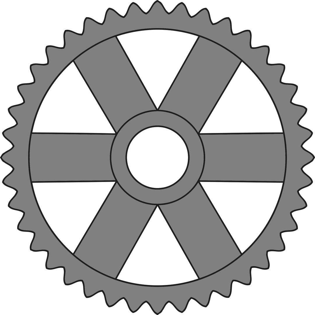 40-tooth gear with rectangular spokes png transparent
