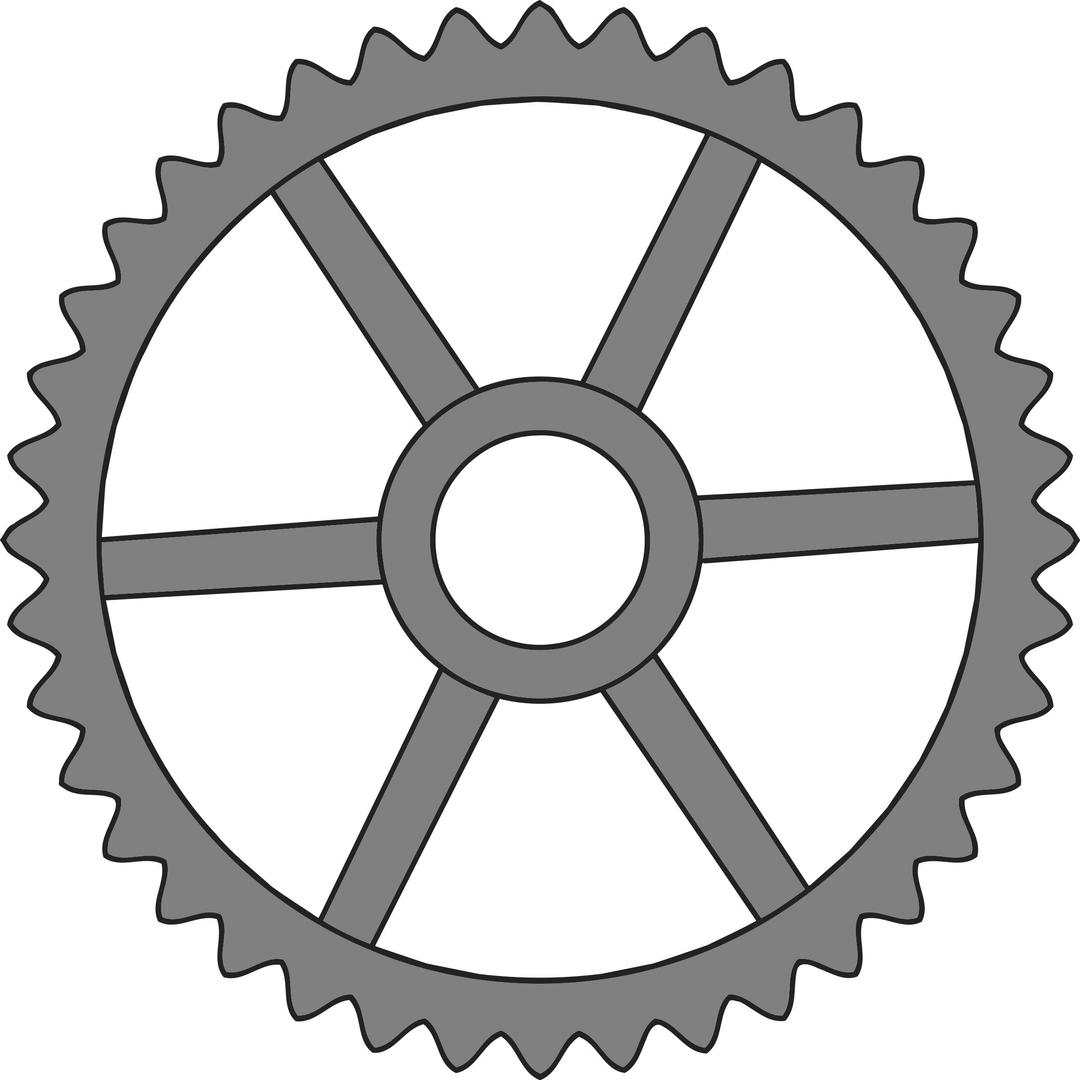 40-tooth gear with trapezium holes png transparent