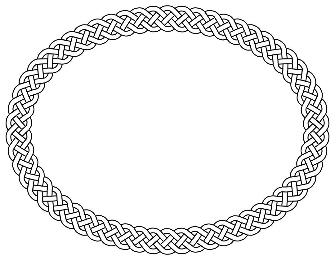 4-plait border oval png transparent